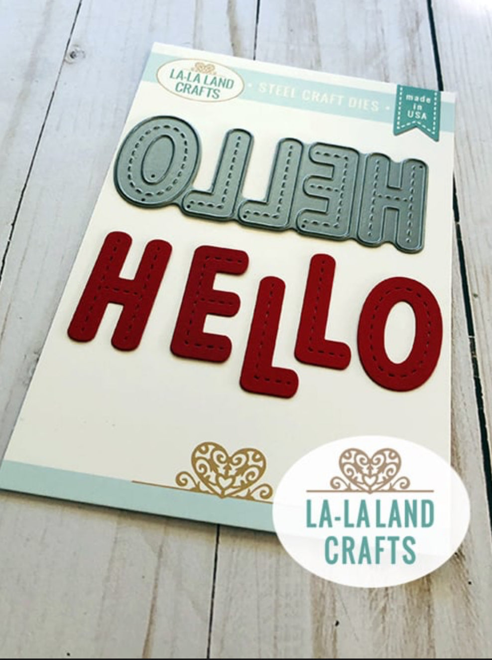 La-La Land Crafts - Steel Dies - Stitched Hello
