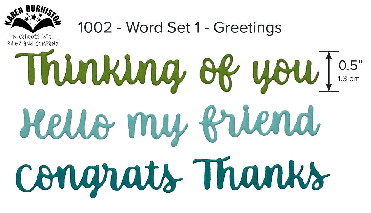 1002 Karen Burniston - Word Set 1 - Greetings