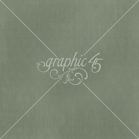 Graphic 45 - Always & Forever - Luxurious Green Pattern & Solid Sheet