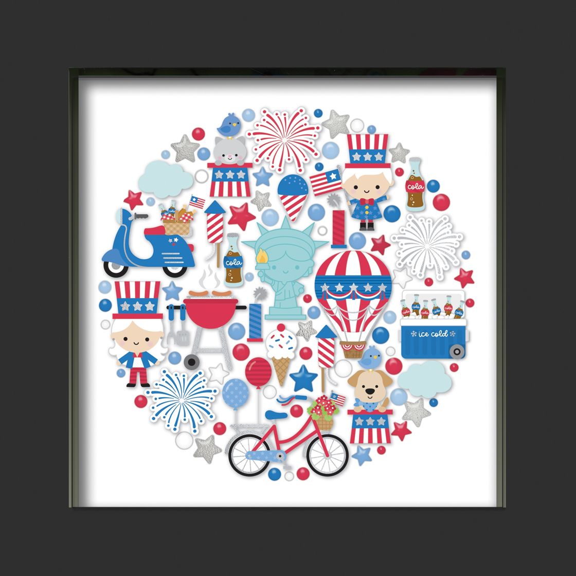 Doodlebug - Shadow Box Insert Kit - Hometown USA