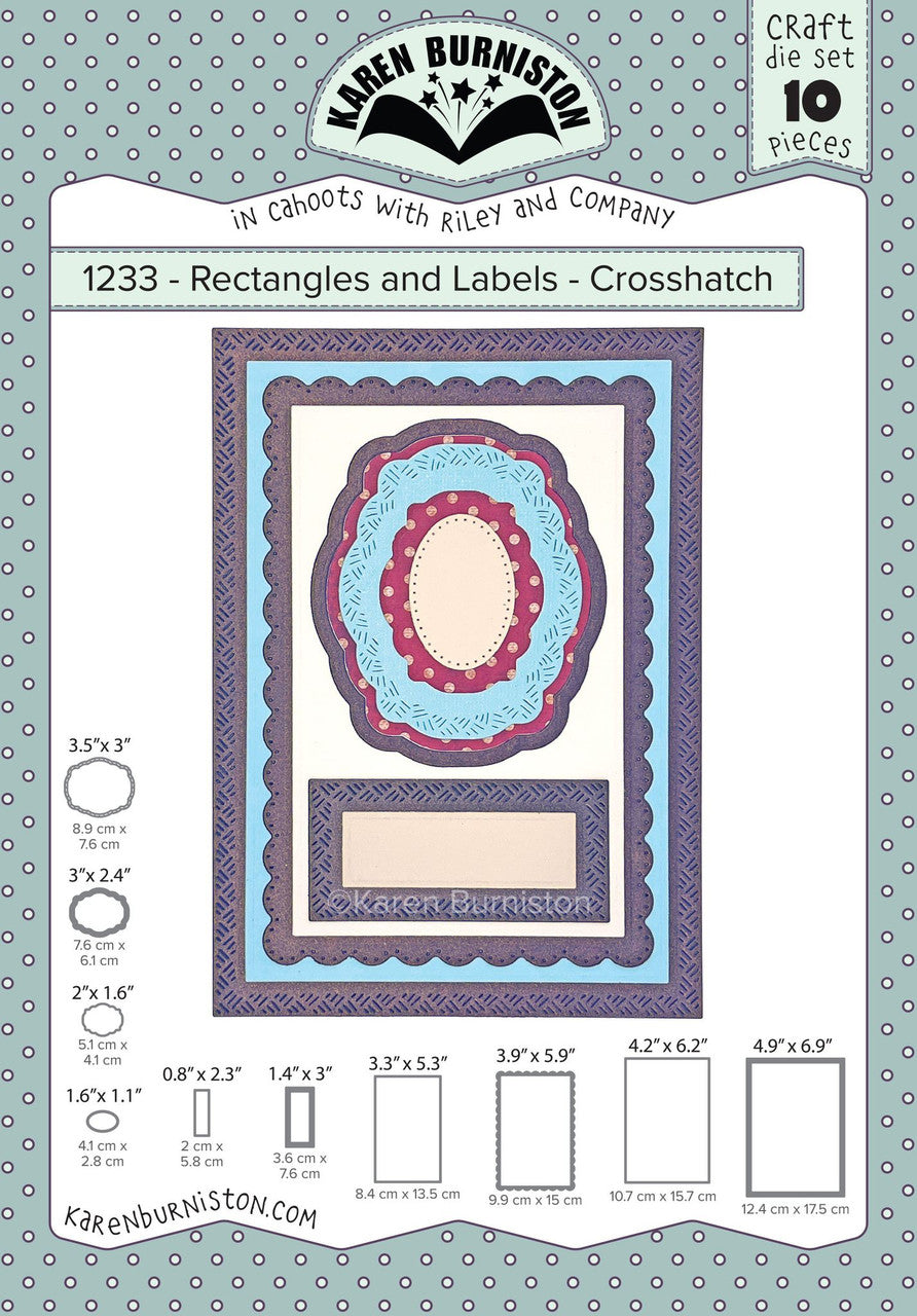 1233 Karen Burniston - Rectangles And Labels Crosshatch