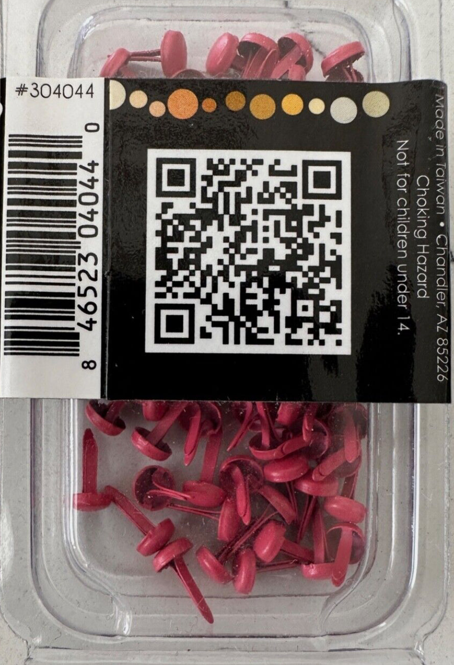 Bazzill Basics Paper - 5mm Brads - Intense Pink