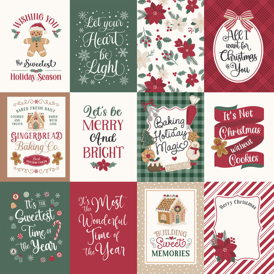Echo Park - Baking Christmas Cheer - 3x4 Journaling Cards