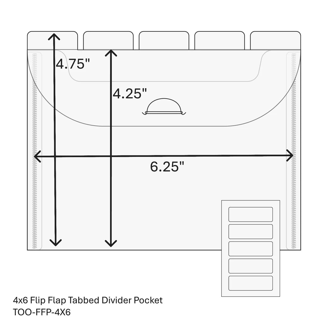 The Organized Option - Flip Flap Tabbed Divider Pockets - 4”x6”