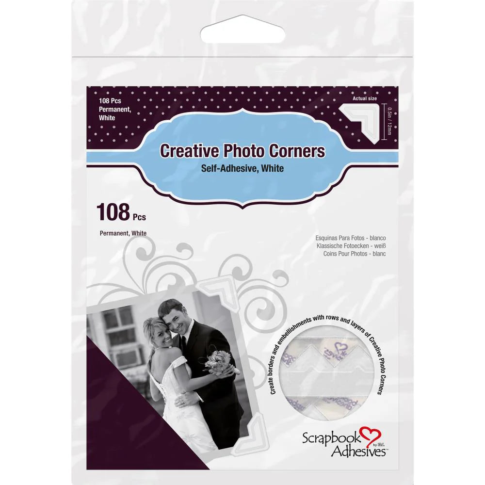Scrapbook Adhesives - Creative Photo Corners - white
