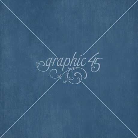 Graphic 45 - Scenic Route - Ultramarine Blue Pattern & Solid Sheet