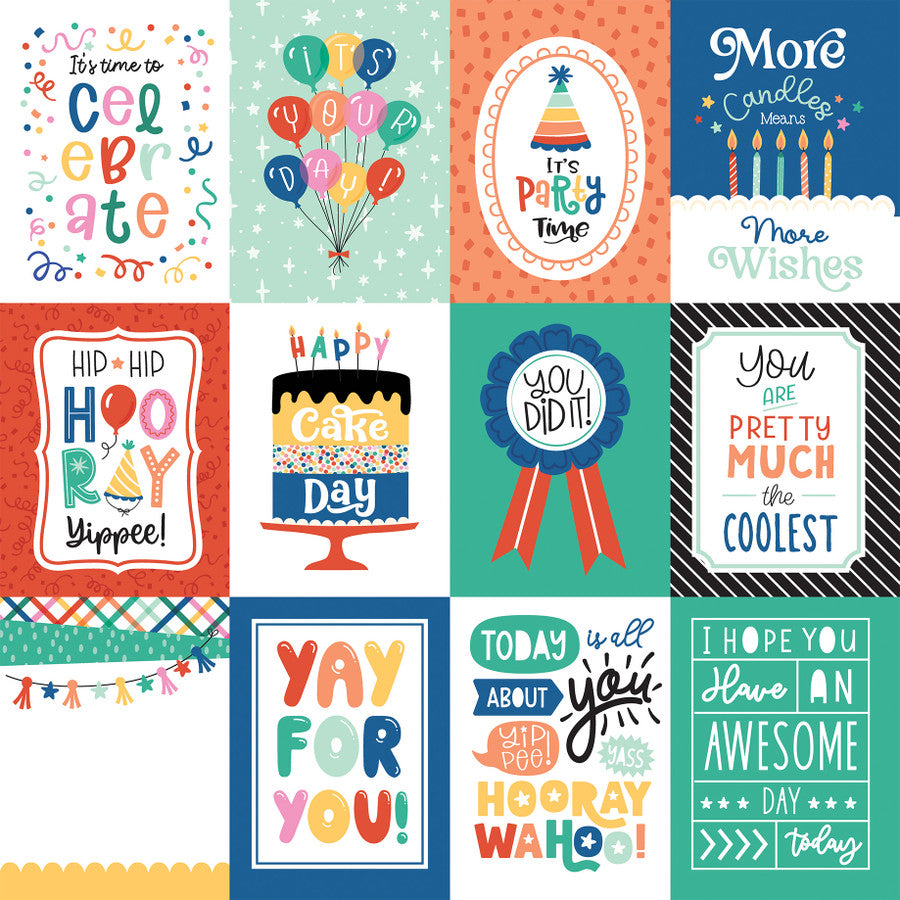 Echo Park - Hip Hip Hooray - 3x4 Journaling Cards