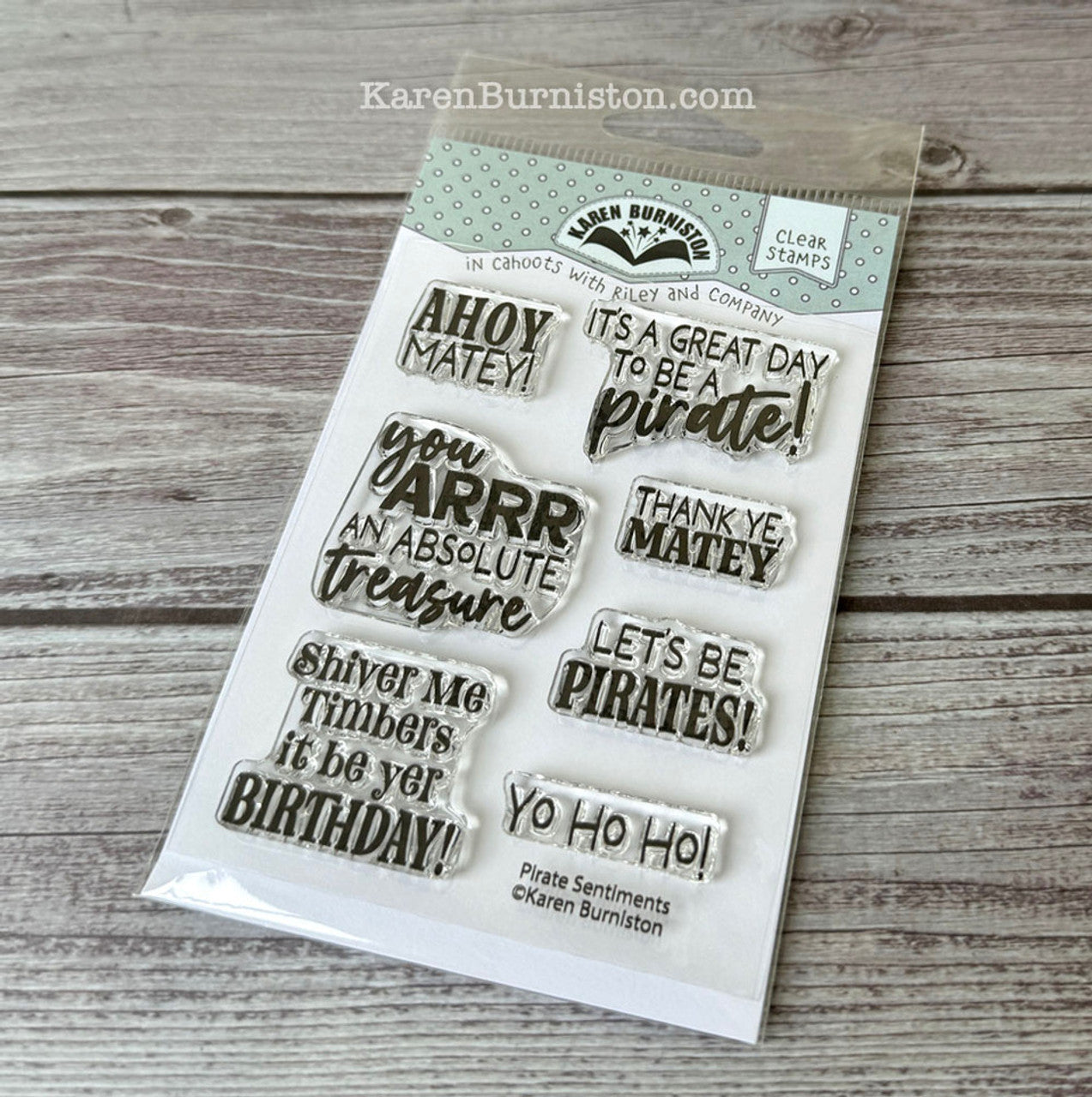 Karen Burniston - Clear Stamps - Pirate Sentiments