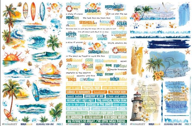 49 & Market - Rub-on Transfers - Beach Vibes