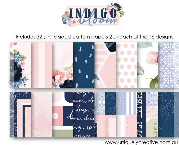 Uniquely Creative - Indigo Bloom - 6 x 6 Collection Kit