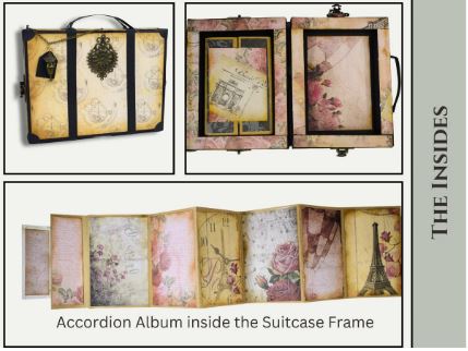 Craftreat - Scrapbook Blanks - Frame Accordion Suitcase - Black & Kraft Color