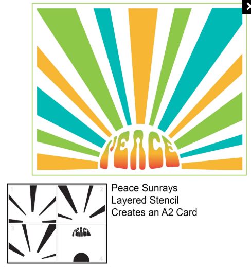 The Crafter's Workshop - Layered A2 Peace Sunray Stencil