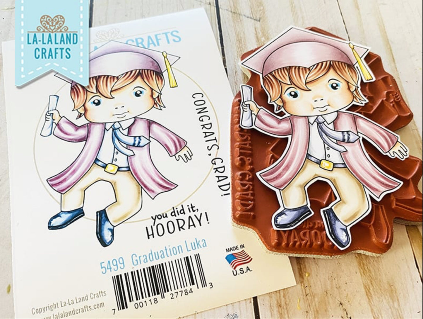 La-La Land Crafts - Rubber Stamps - Graduation Luka