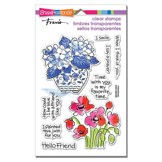 Stampendous - Clear Stamps - Blue Poppies