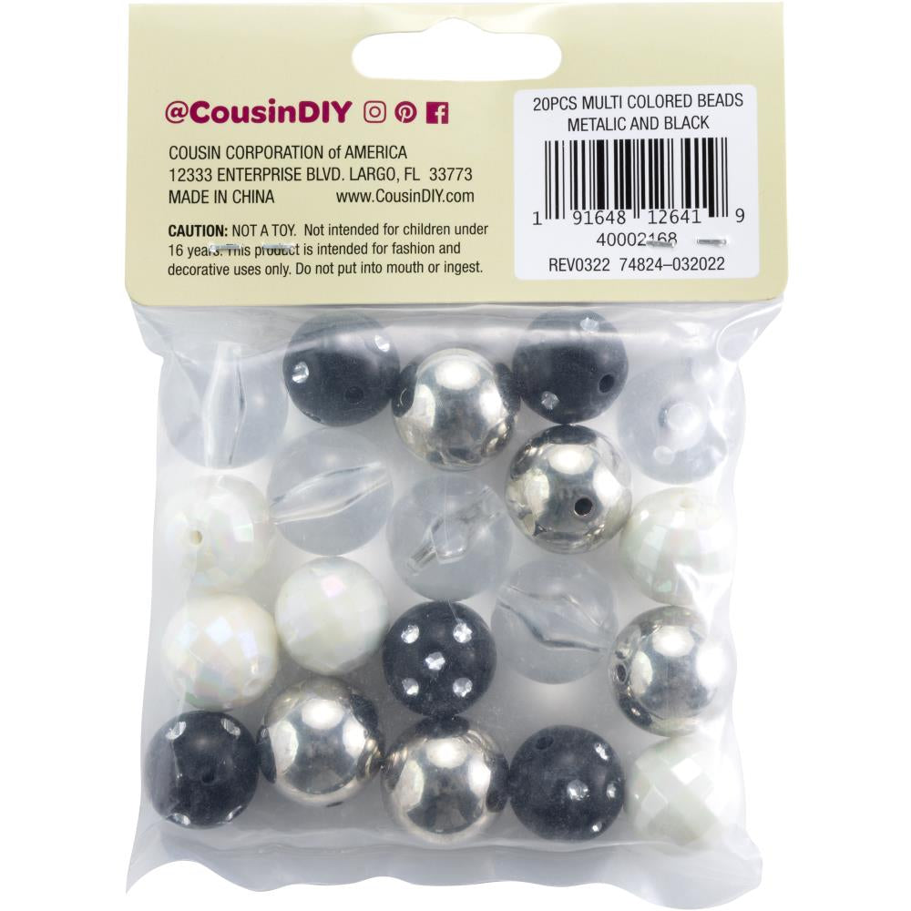 Cousin DIY - Bubblegum Beads - Metallic & Black