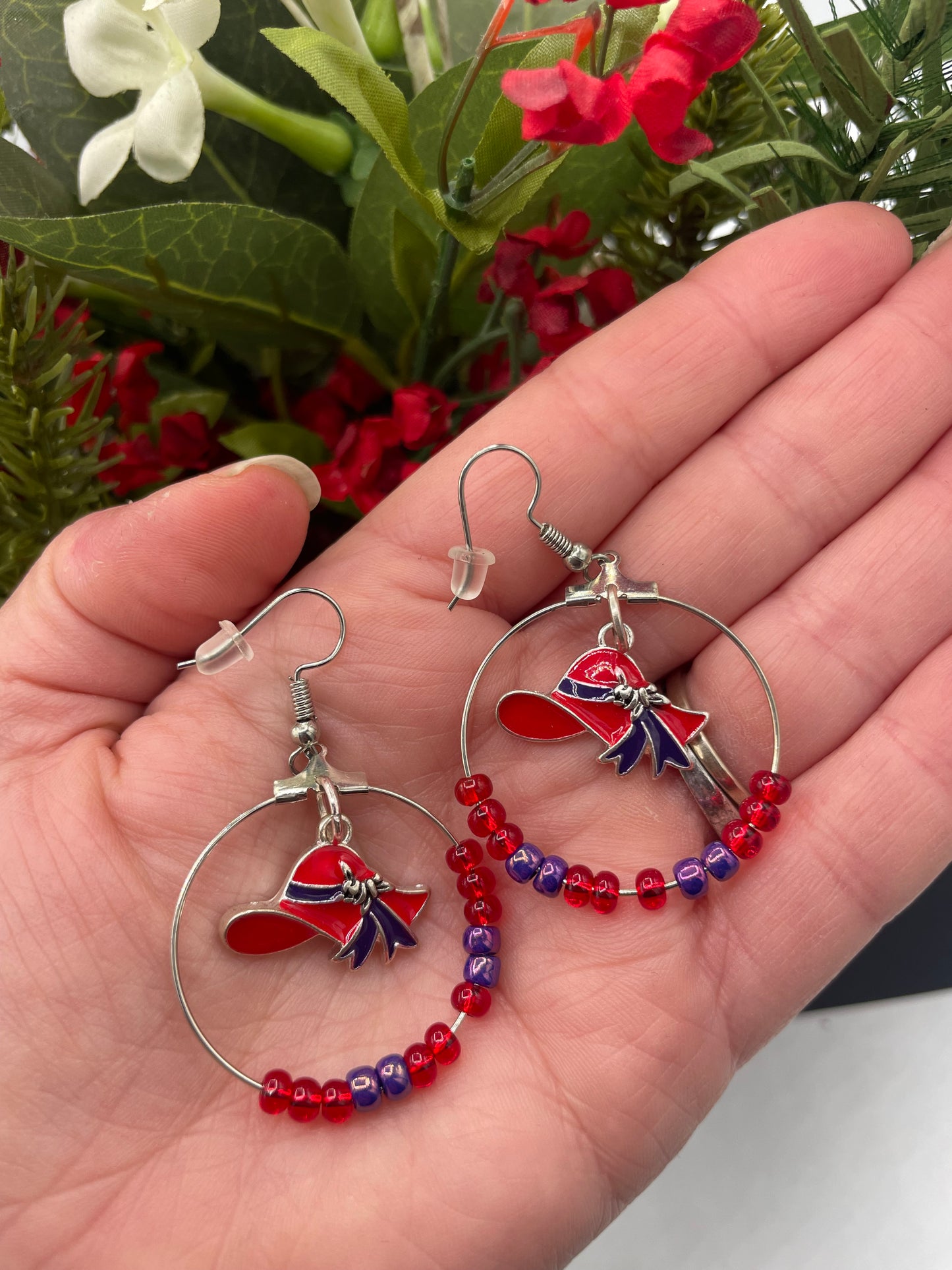 Kim’s Krafts - Earrings - Red Hat Society