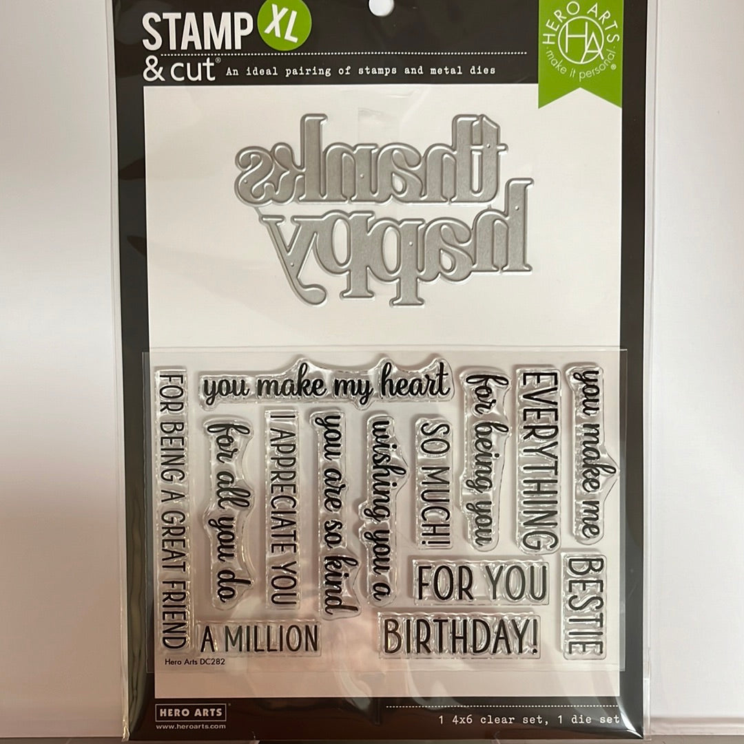 Hero Arts - Stamp & Cut XL - Happy Thanks