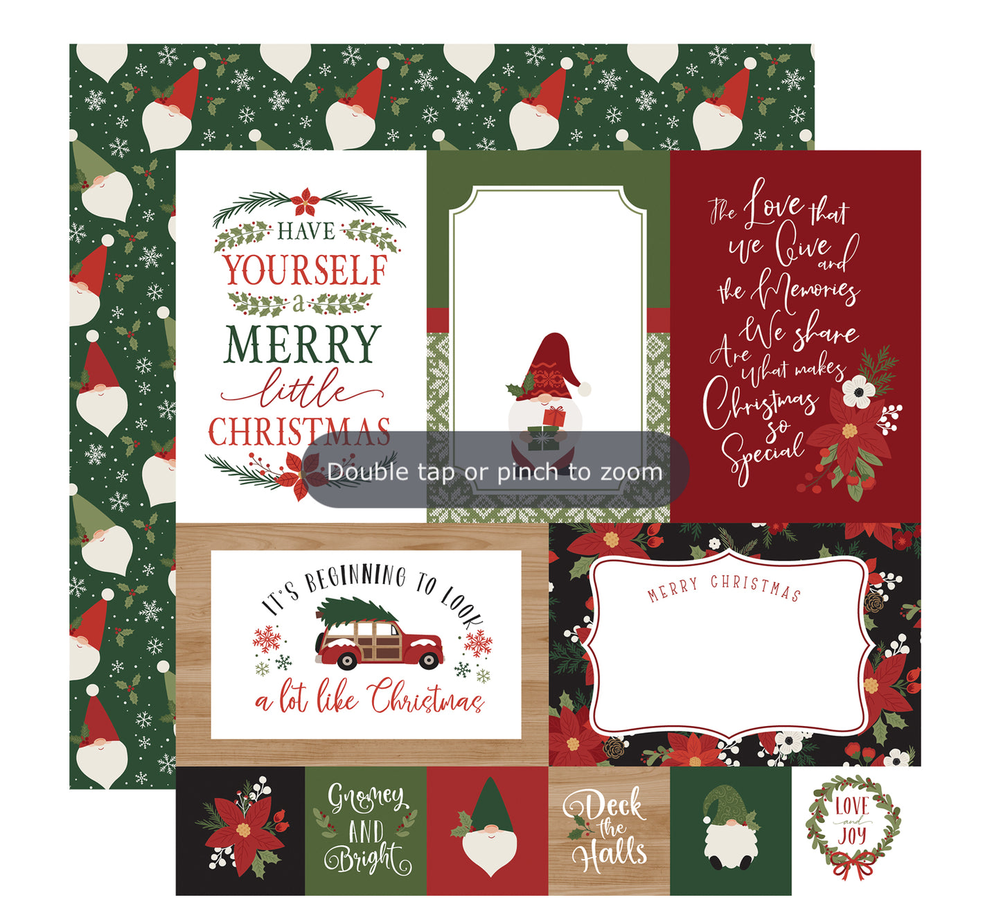 Echo Park - Gnome For Christmas - 4x6 Journaling Cards