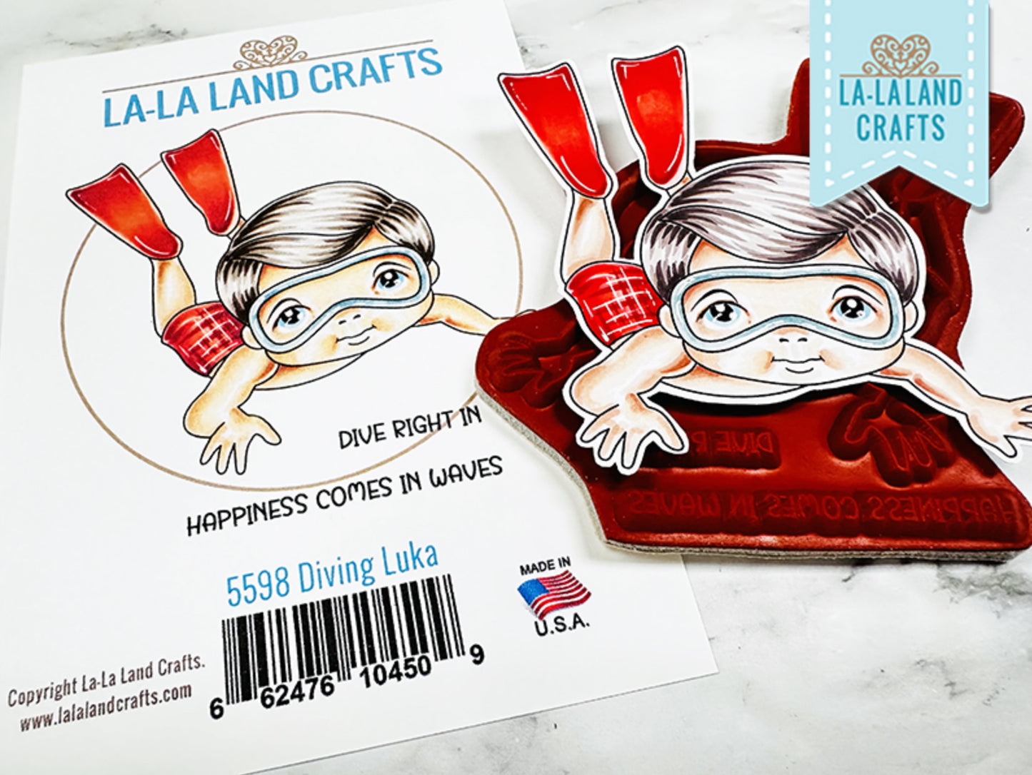 La-la Land Crafts - Rubber Stamp - Diving Luka