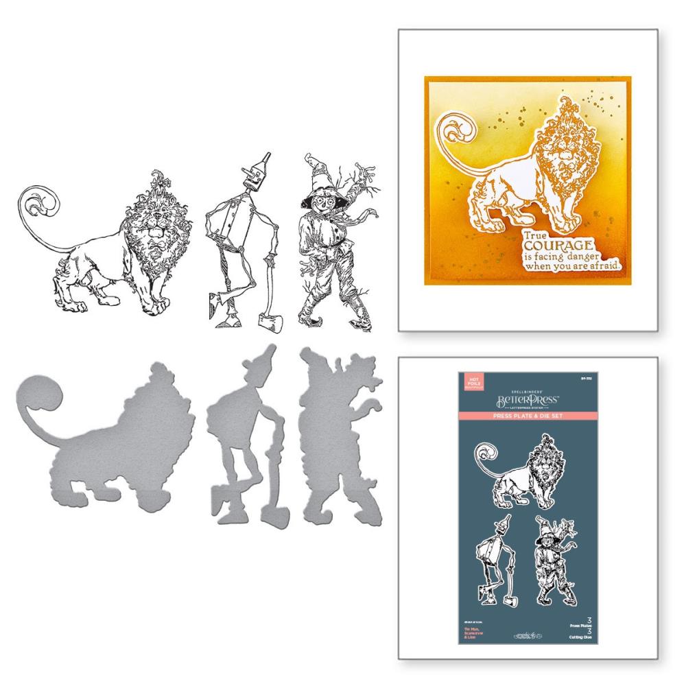 Spellbinders - Better Press Plate and Die Set - Tin Man, Scarecrow, and Lion