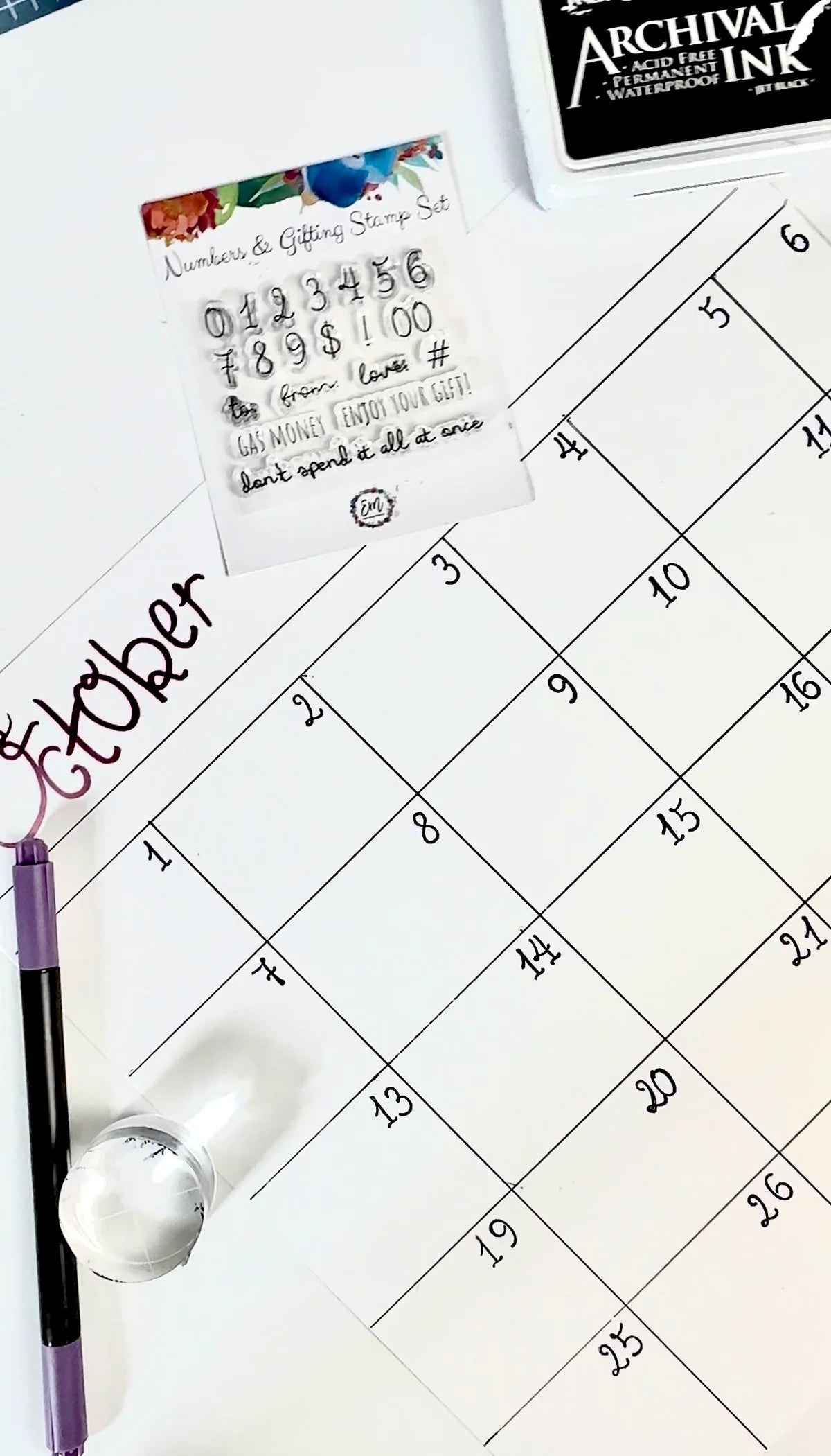 Emily Moore - Stamp Set - Numbers & Gifting