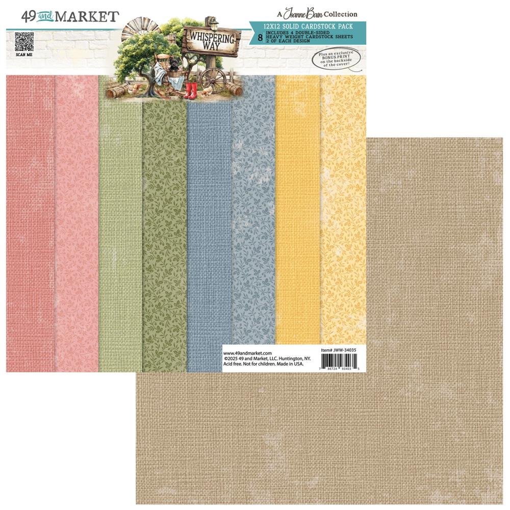 49 & Market - Whispering Way - 12x12 Solid Cardstock Pack