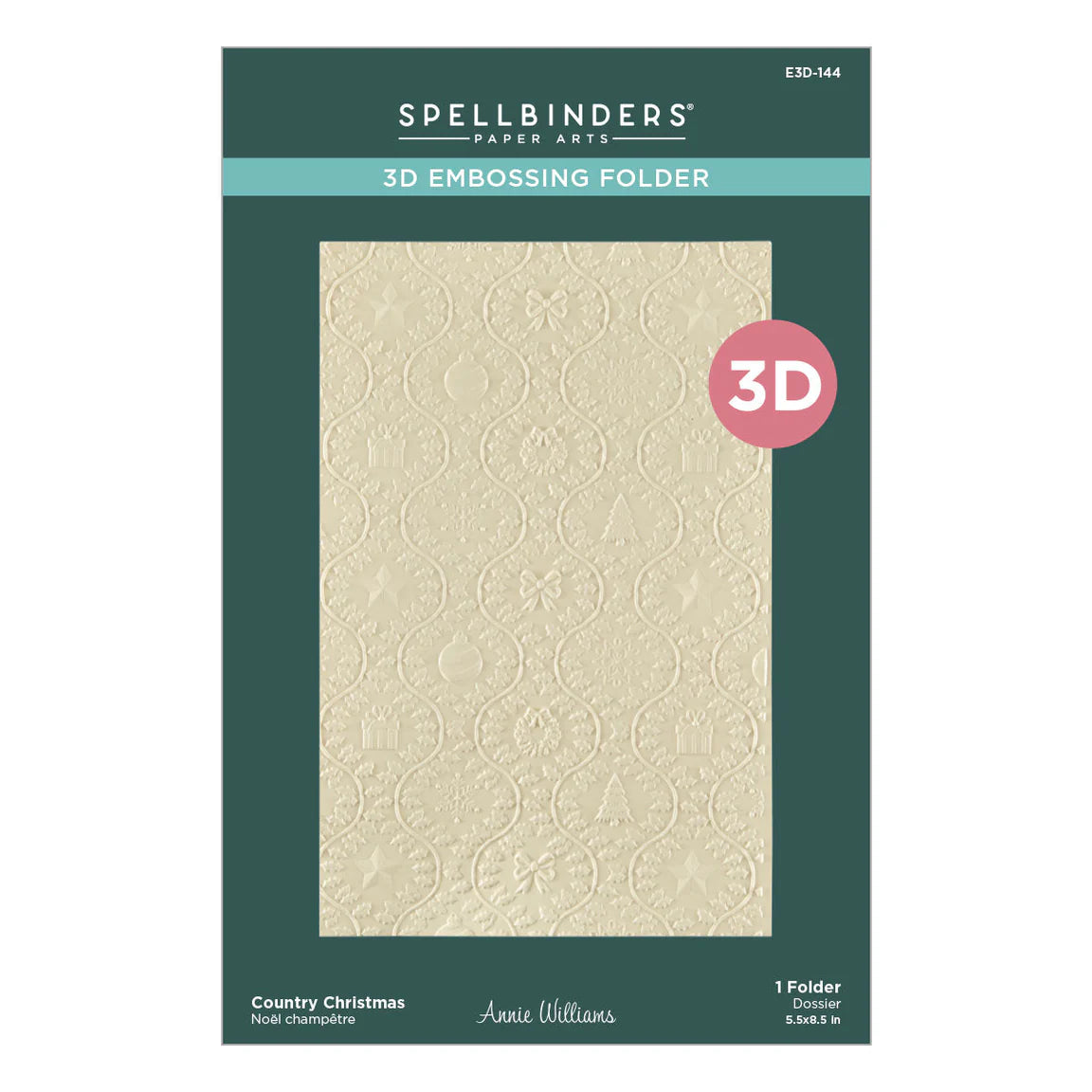 Spellbinders - 3D Embossing Folder - Country Christmas