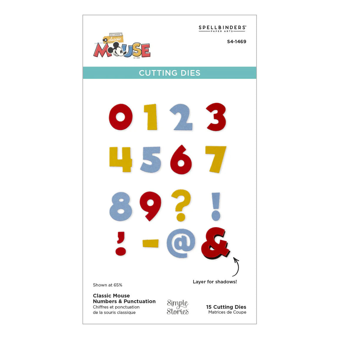 Spellbinders - Cutting Dies - Classic Mouse Numbers & Punctuation