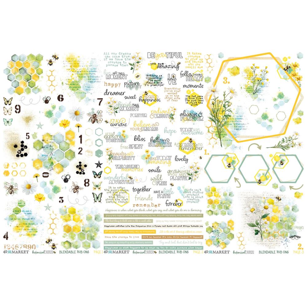 49 & Market - Blendable Rub-on Transfers - Botanical Buzz