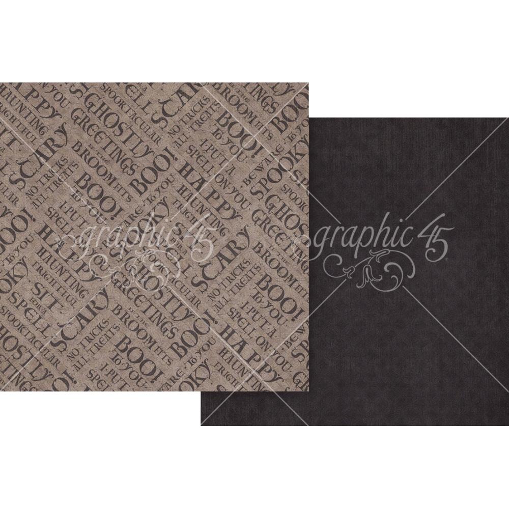Graphic 45 - Ghostly Greetings - Nightscape Black Pattern & Solid Sheet