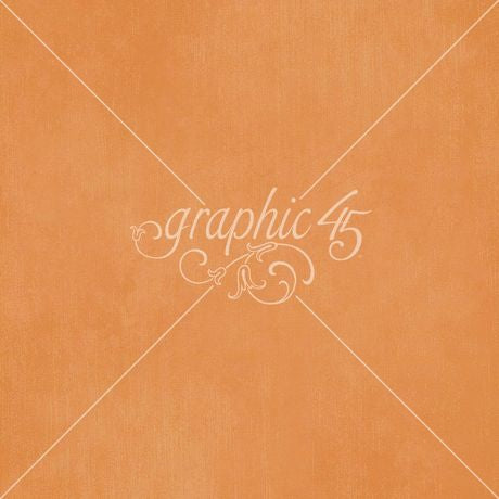 Graphic 45 - Scenic Route - Vibrant Orange Pattern & Solid Sheet