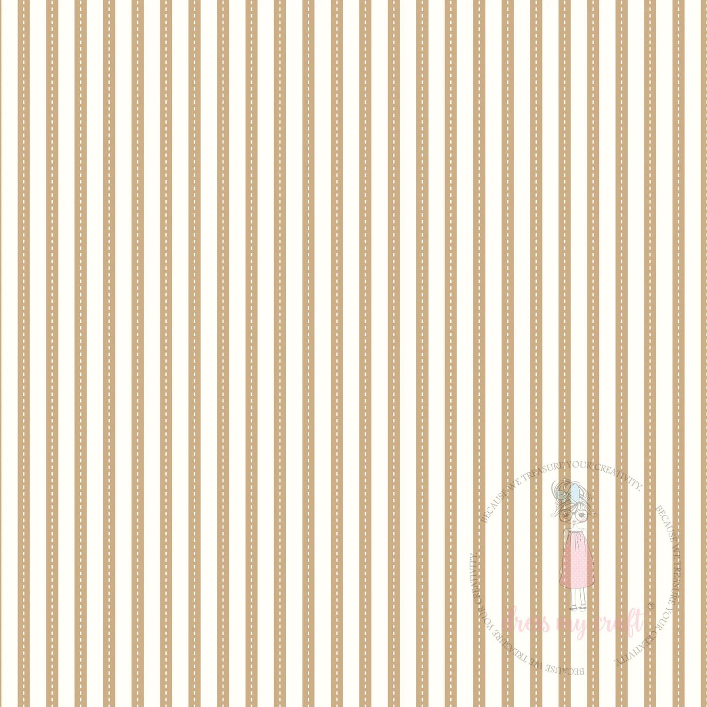 Dress My Craft - 12x12 Paper - Baby Brown Ribbon Lines