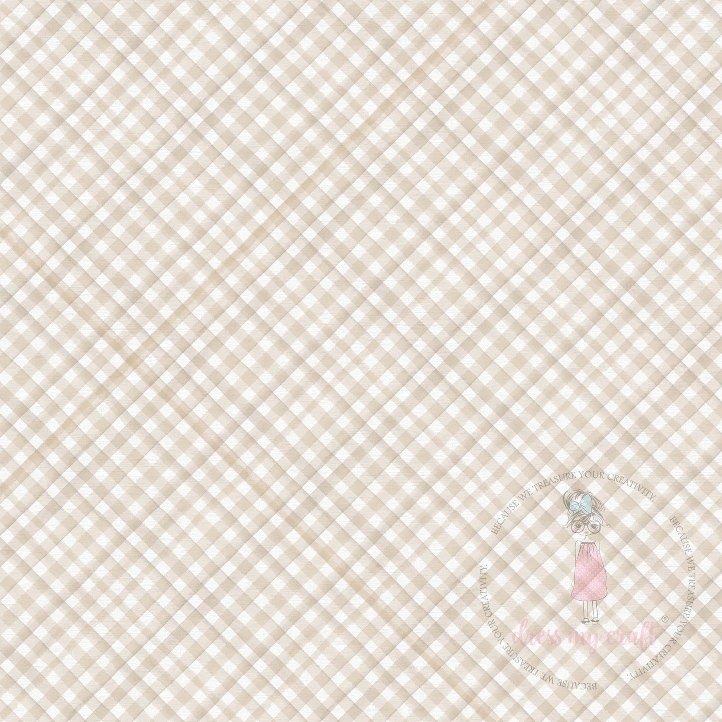 Dress My Craft - 12x12 Paper - Baby Brown Soft Plaid