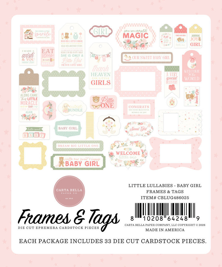 Carta Bella - Frames & Tags - Little Lullabies Little Girl