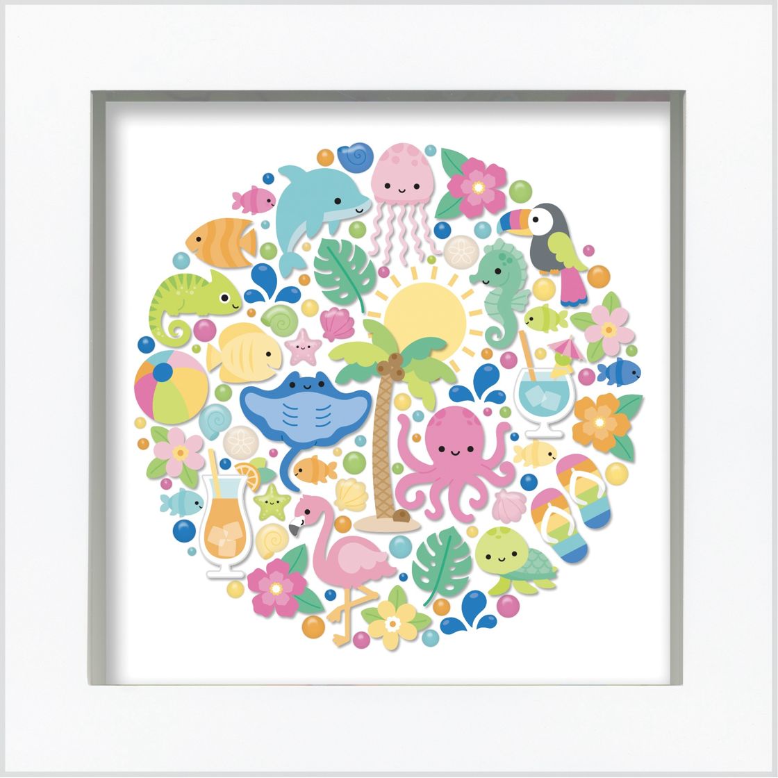 Doodlebug - Shadow Box Insert Kit - Summer Fun