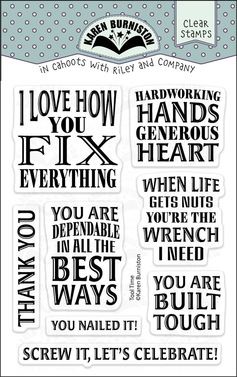 CS037 Karen Burniston - Clear Stamps - Tool Time Sayings