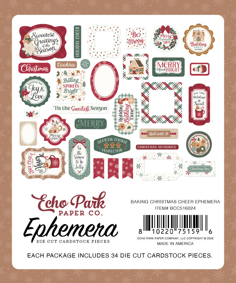 Echo Park - Ephemera - Baking Christmas Cheer