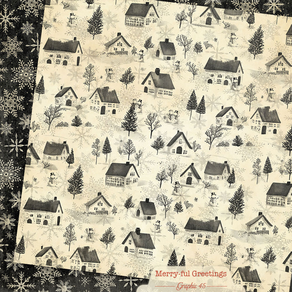 Graphic 45 - Merry-ful Greetings - Winter Snowflakes