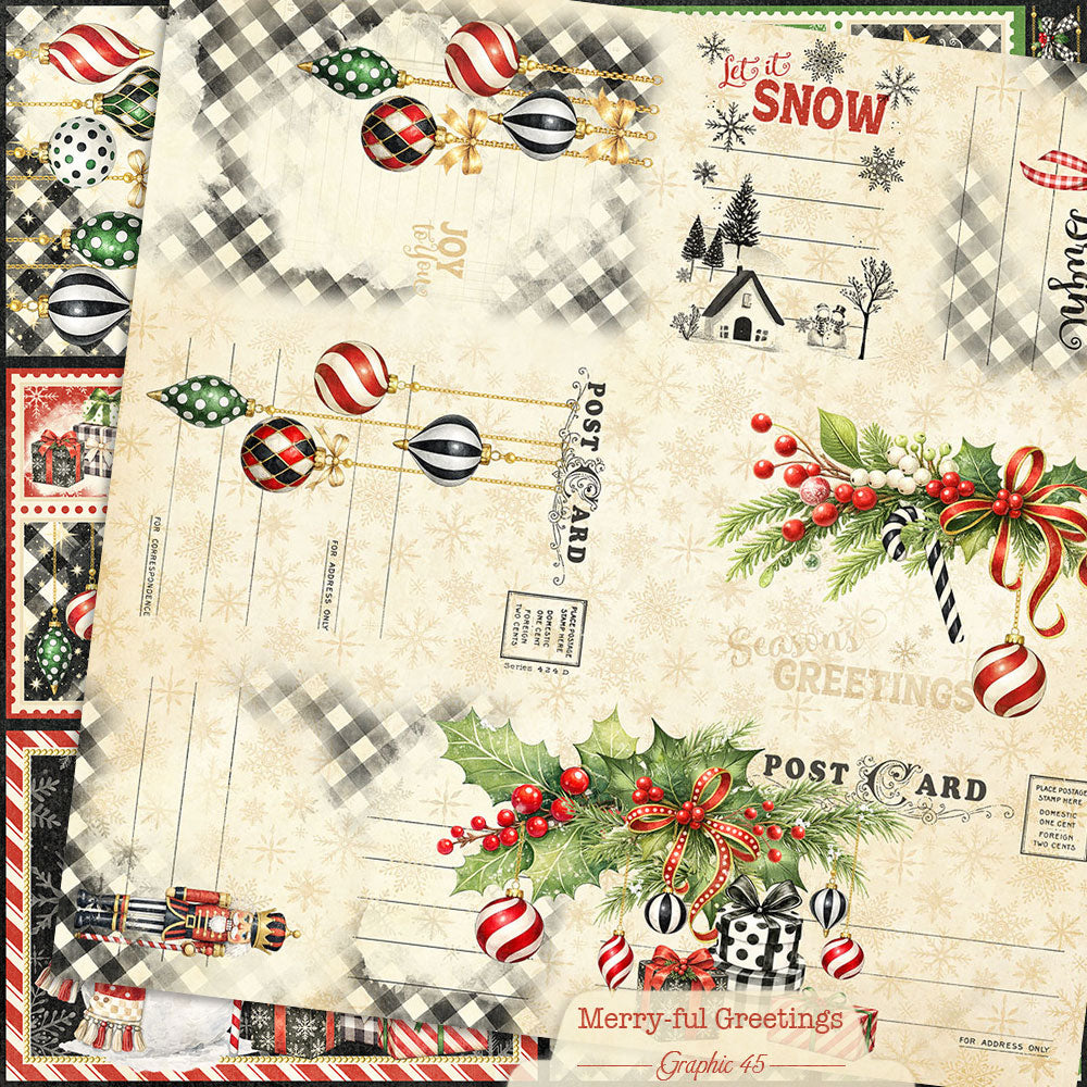 Graphic 45 - Merry-ful Greetings - Merry-ful Greetings Journaling Cut-apart