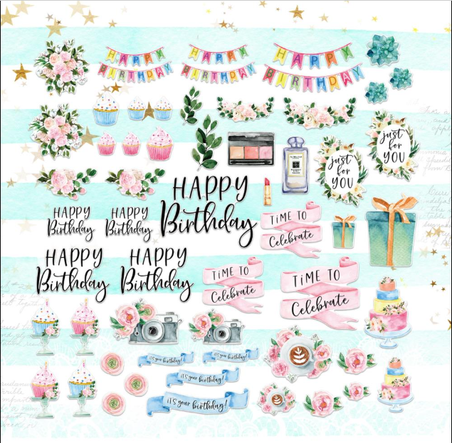 Memory Place - Time to Celebrate Chipboard Mix