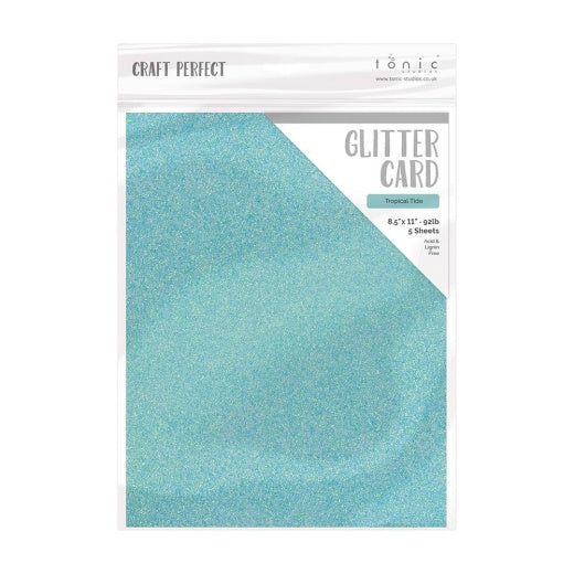 Tonic Craft Perfect - Glitter Card - Tropical Tide 8.5x11