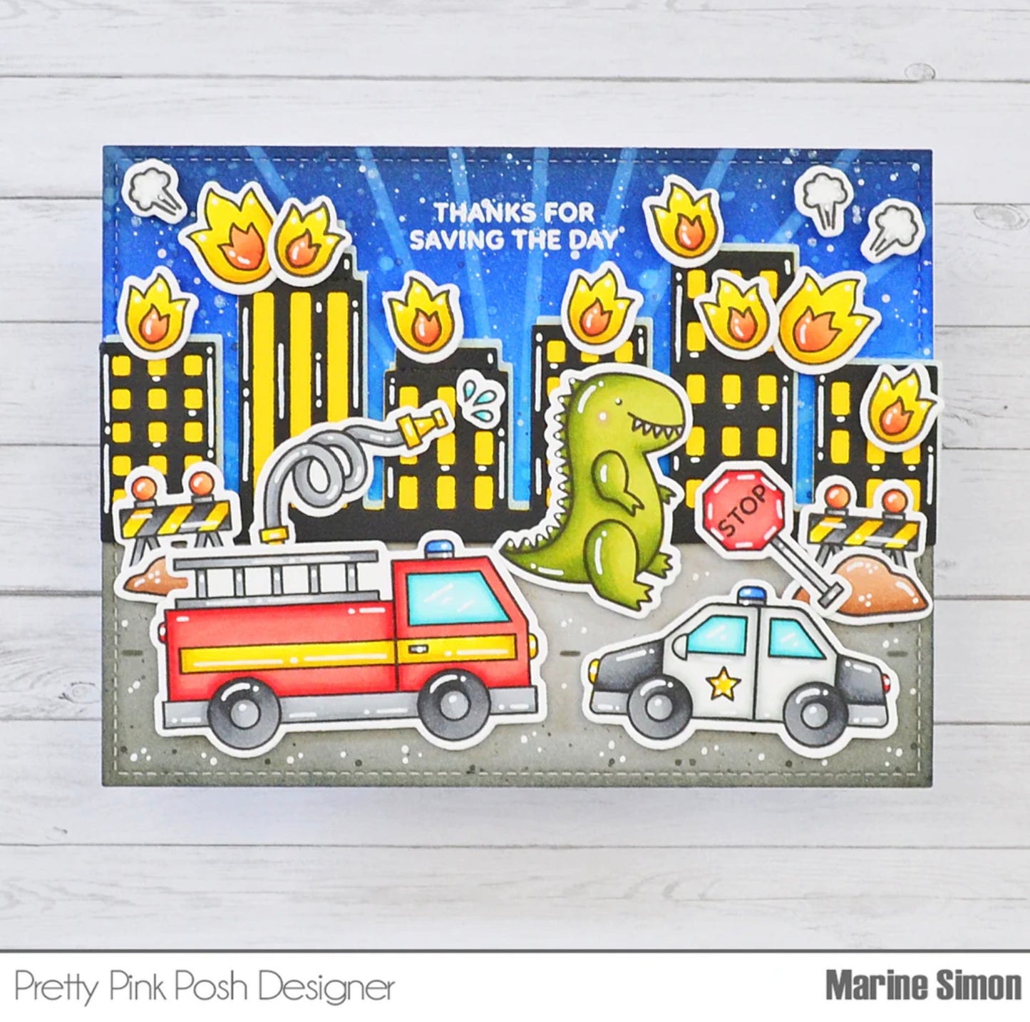 Pretty Pink Posh - Clear Stamp & Die Bundle - Helper Vehicles