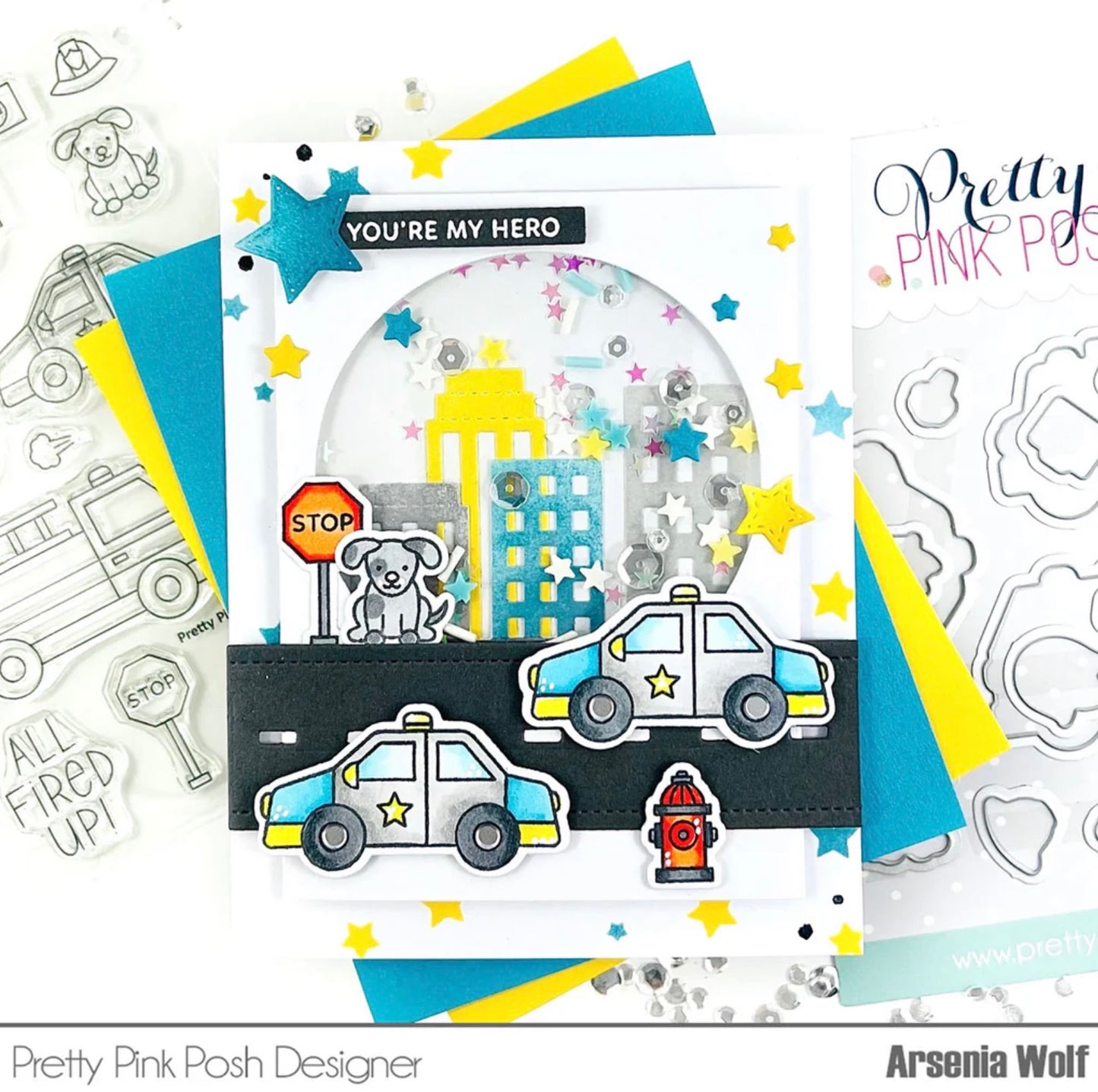 Pretty Pink Posh - Clear Stamp & Die Bundle - Helper Vehicles
