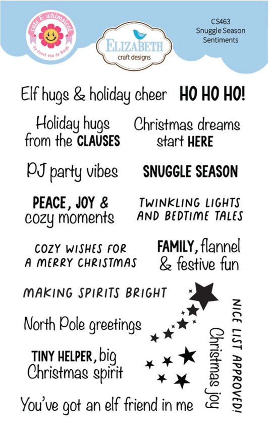 Elizabeth Craft Designs - Clear Stamps - Snuggle Season Sentiments