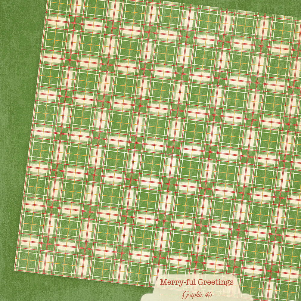 Graphic 45 - 12x12 Plaids, Stripes & Solids Pack - Merry-ful Greetings