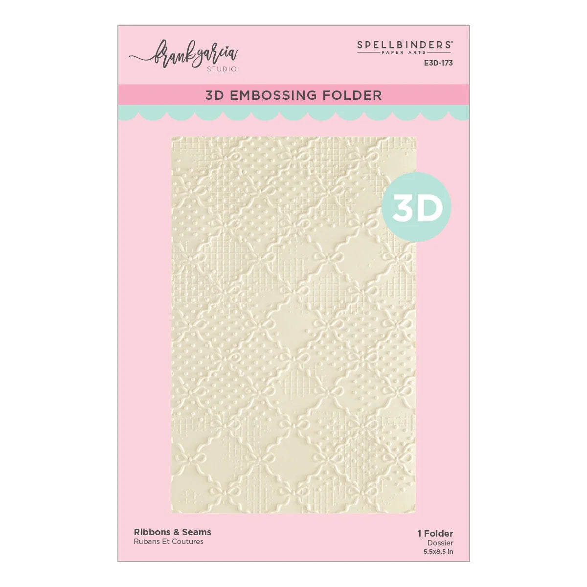 Spellbinders - 3D Embossing Folder - Ribbons & Seams