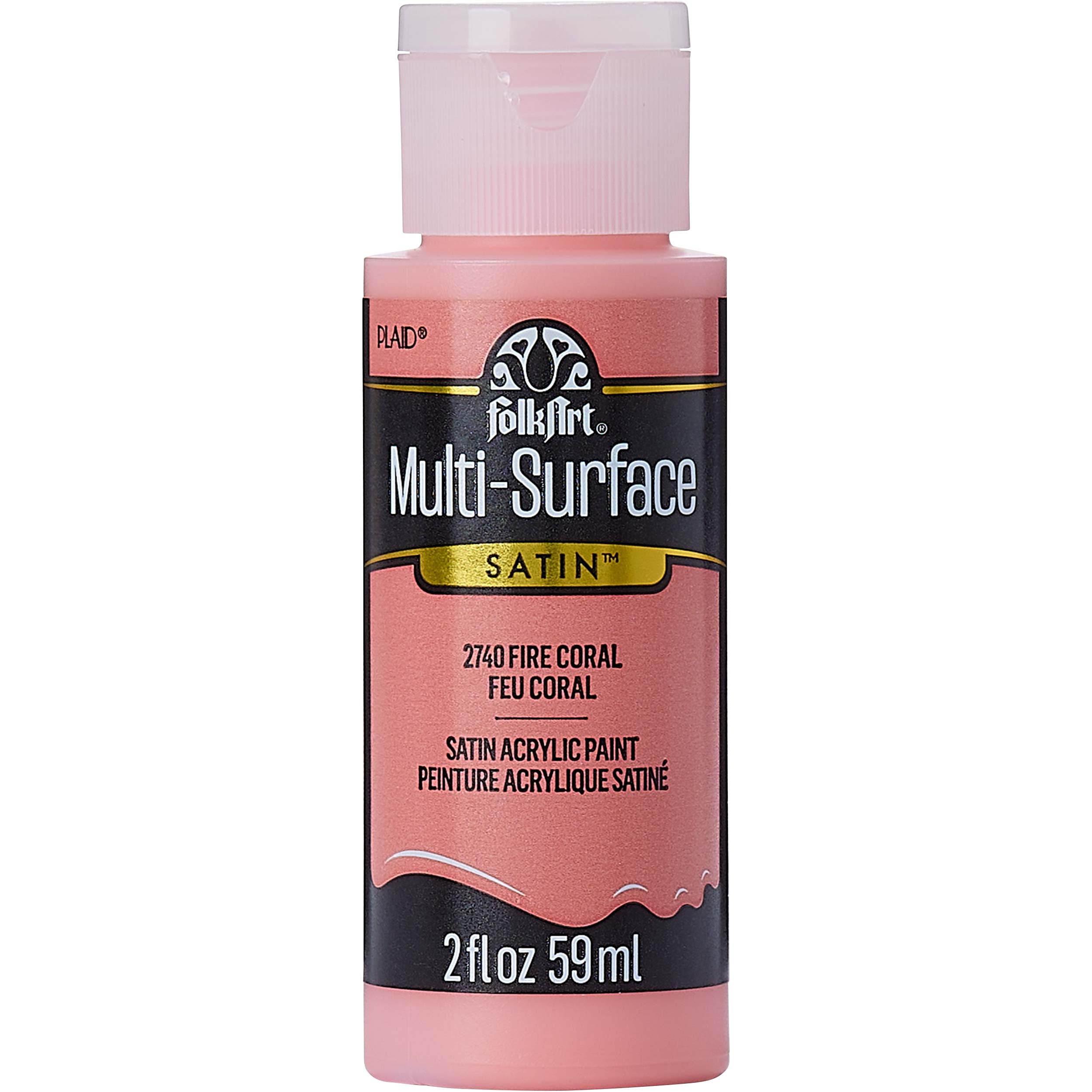 FolkArt - Multi-Surface Satin Paint - Fire Coral – Scrapp'n Savvy