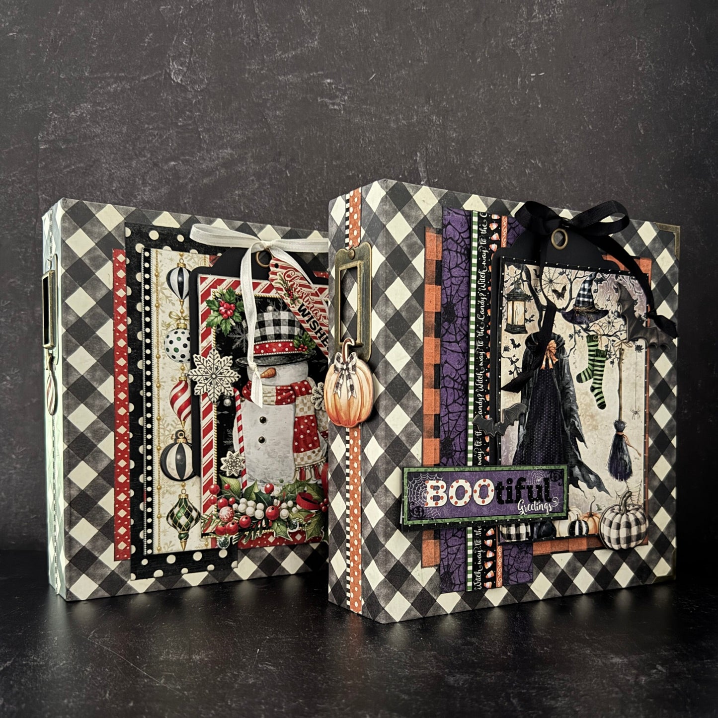 Graphic 45 - Check Binder Album with Interactive Pages - Black