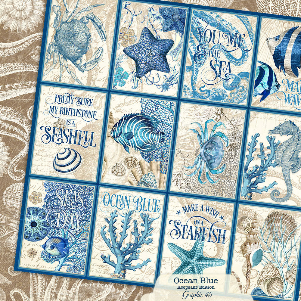 Graphic 45 - Keepsake Kit with Exclusive Metal Die-Set - Ocean Blue