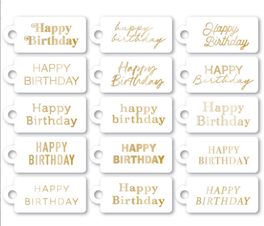 Memory Box - Greeting Tags - Happy Birthday White
